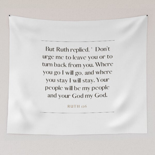 Item preview, Ruth 1 16 Minimalist Square Bible Verse 1v16 designed and sold by GSquaredDesigns.