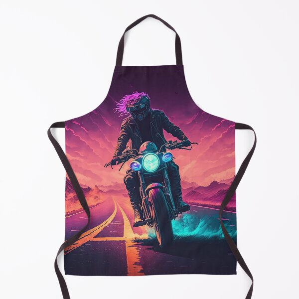 Item preview, lone biker cyberpunk on a road synthwave designed and sold by artyficial-.