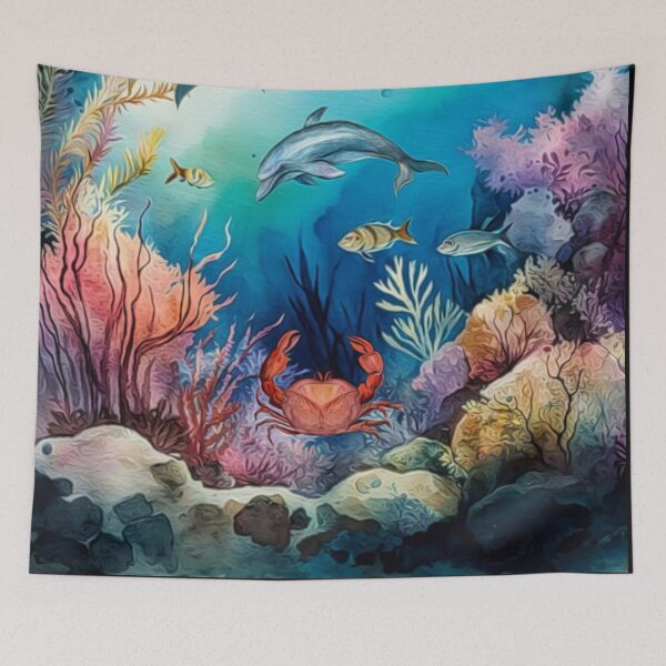 Item preview, Dolphins Underwater Scene designed and sold by HappyLifeCreate.