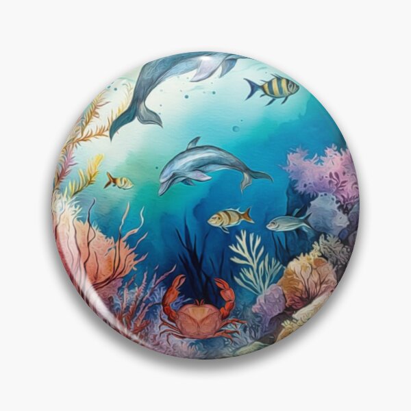 Item preview, Dolphins Underwater Scene designed and sold by HappyLifeCreate.