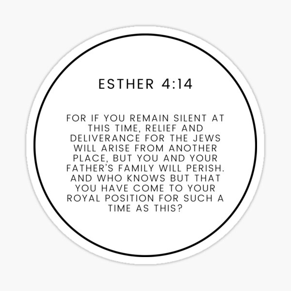 Esther 4 14 Minimalist Circle Bible Verse 4v14 Sticker for Sale by  GSquaredDesigns