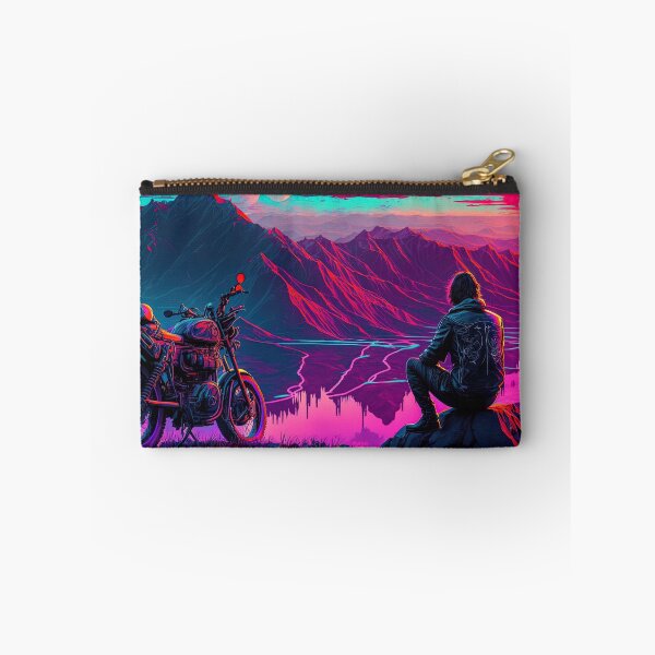 Item preview, lone biker having a moto break synthwave designed and sold by artyficial-.