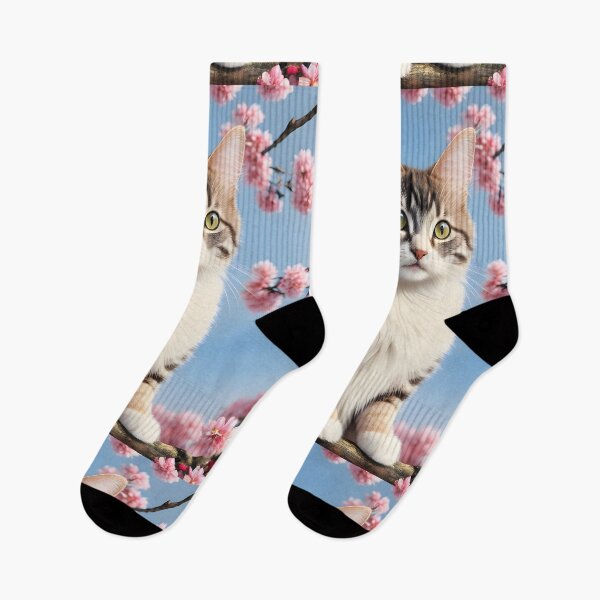 Item preview, Cat in a cherry blossom tree - Modern digital art designed and sold by Ai-michiart.