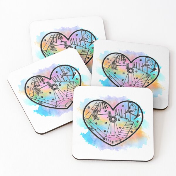 Item preview, Rainbow Watercolor Agility Heart designed and sold by balti014.