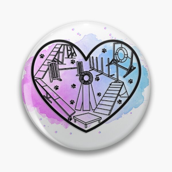 Item preview, Pink and Blue Watercolor Agility Heart designed and sold by balti014.