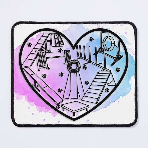 Item preview, Pink and Blue Watercolor Agility Heart designed and sold by balti014.