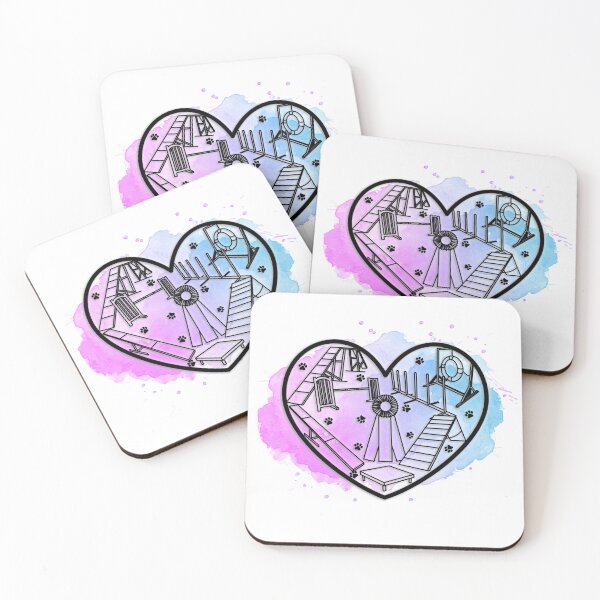 Item preview, Pink and Blue Watercolor Agility Heart designed and sold by balti014.