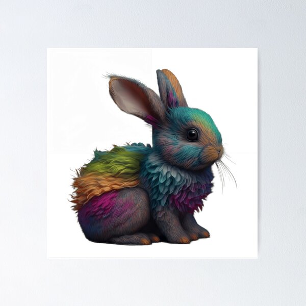 Item preview, Pascoa, the fluffy and colorful rabbit. designed and sold by AloneARTS.