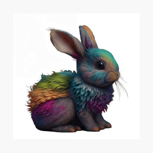 Item preview, Pascoa, the fluffy and colorful rabbit. designed and sold by AloneARTS.