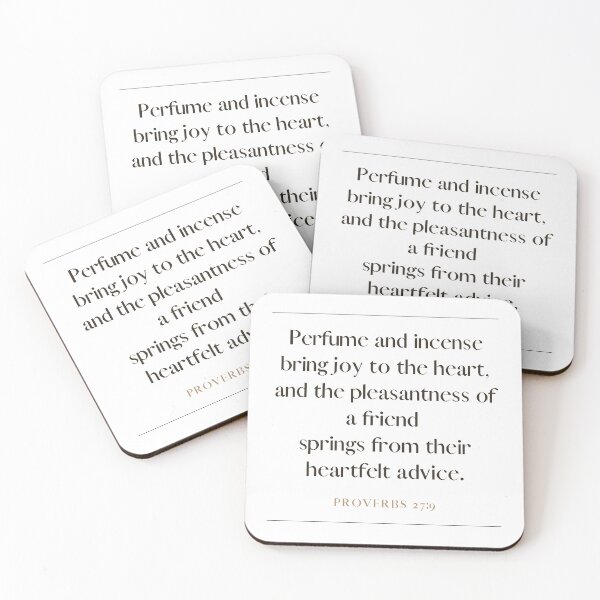 Item preview, Proverbs 27 9 Minimalist Square Bible Verse 27v9 designed and sold by GSquaredDesigns.