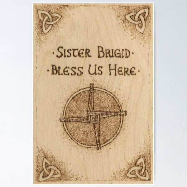 Item preview, Brigid's Cross Blessing Woodburned Plaque designed and sold by Brandy Woods.