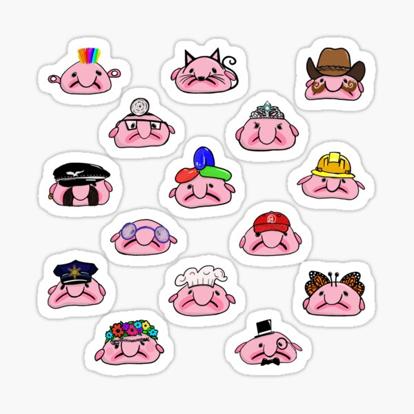 Item preview, Various blob fish stickers in disguises, uniforms and costumes.  designed and sold by saint-shores.