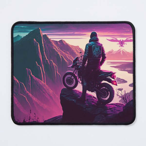 Item preview, Synthwave, A lone biker stops at a scenic overlook 3 synthwave designed and sold by artyficial-.