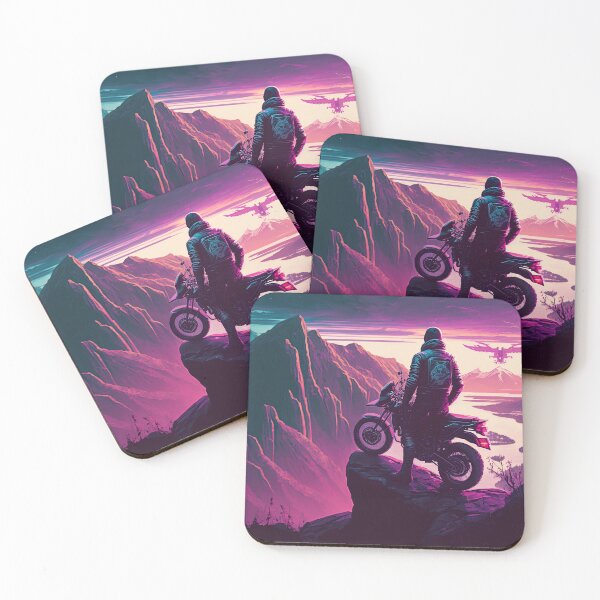 Item preview, Synthwave, A lone biker stops at a scenic overlook 3 synthwave designed and sold by artyficial-.