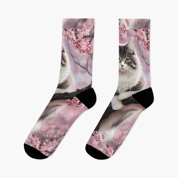 Item preview, Cat in a cherry blossom tree - Modern digital art designed and sold by Ai-michiart.
