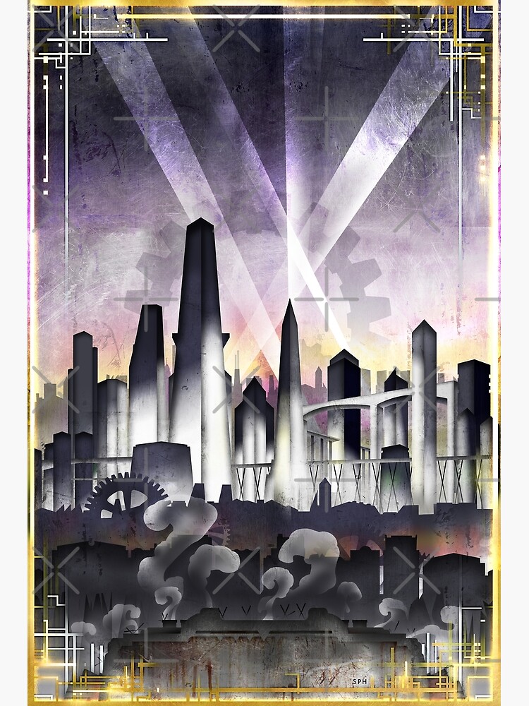 Art Deco Metropolis - Steampunk Vintage City Skyline by forge22