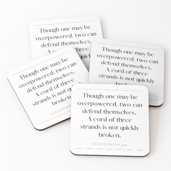 Item preview, Ecclesiastes 4 12 Minimalist Square Bible Verse 4v12 designed and sold by GSquaredDesigns.