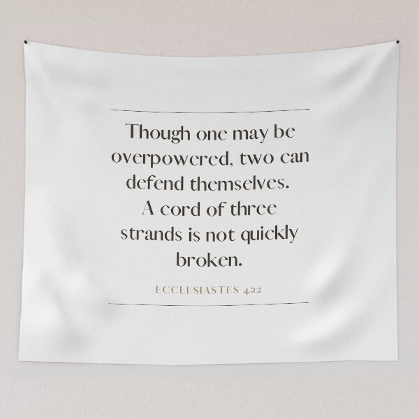 Item preview, Ecclesiastes 4 12 Minimalist Square Bible Verse 4v12 designed and sold by GSquaredDesigns.