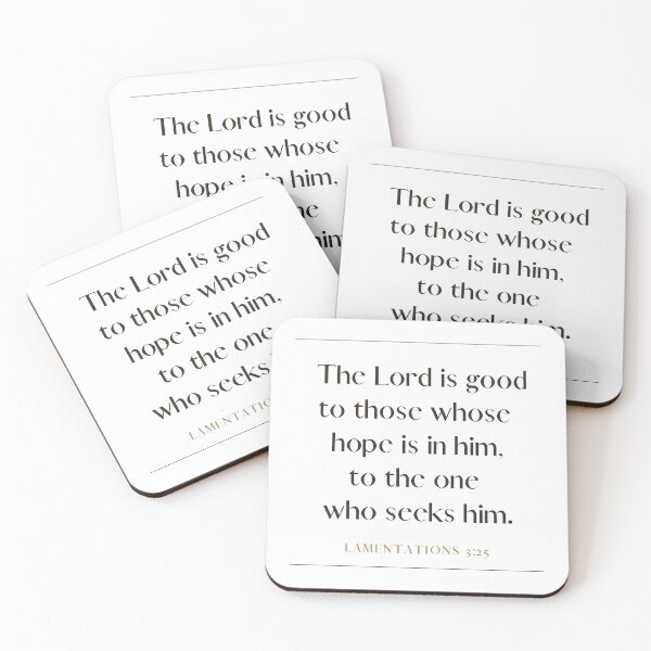 Item preview, Lamentations 3 25 Minimalist Square Bible Verse 3v25 designed and sold by GSquaredDesigns.