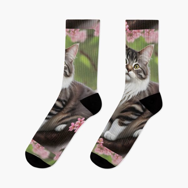 Item preview, Cat in a cherry blossom tree - Modern digital art designed and sold by Ai-michiart.