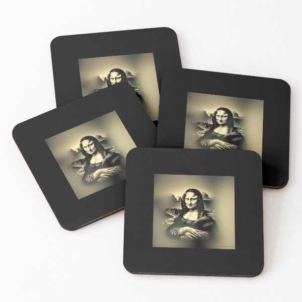 Item preview, Mona Lisa (Ugly AI black and white portrait) designed and sold by UglyAIArtwork.