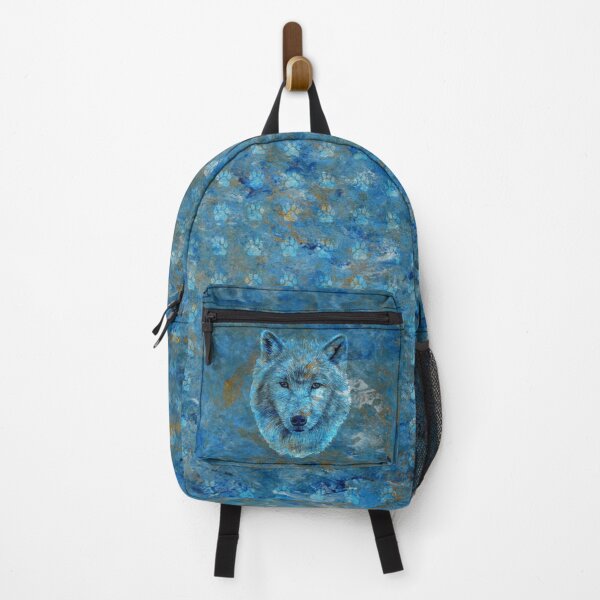 Item preview, Wolf portrait - marbled blue gold version designed and sold by SylvieG18.