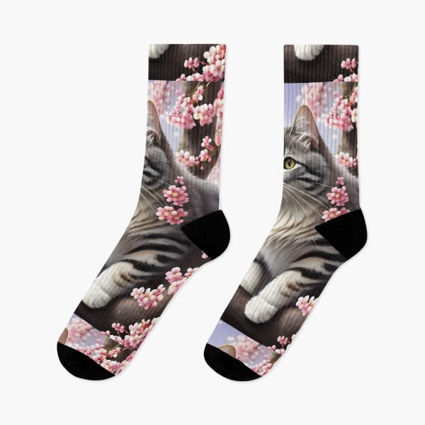 Item preview, Cat in a cherry blossom tree - Modern digital art designed and sold by Ai-michiart.