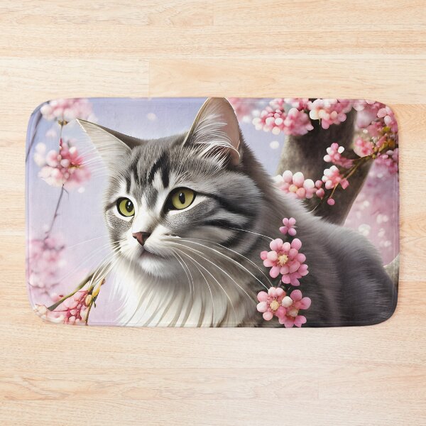 Item preview, Cat in a cherry blossom tree - Modern digital art designed and sold by Ai-michiart.