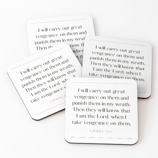 Item preview, Ezekiel 25 17 Minimalist Square Bible Verse 25v17 designed and sold by GSquaredDesigns.