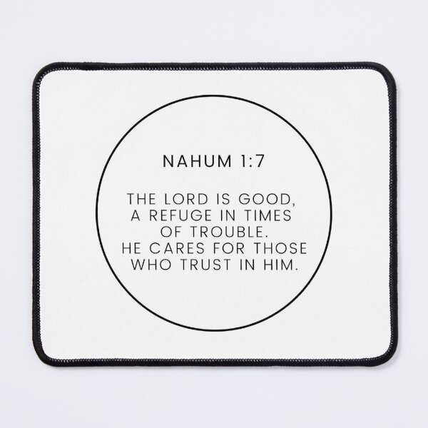 Item preview, Nahum 1 7 Minimalist Circle Bible Verse 1v7 designed and sold by GSquaredDesigns.