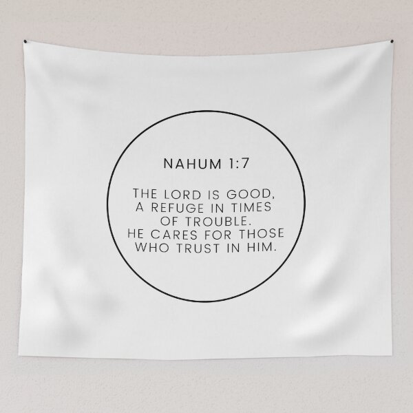 Item preview, Nahum 1 7 Minimalist Circle Bible Verse 1v7 designed and sold by GSquaredDesigns.