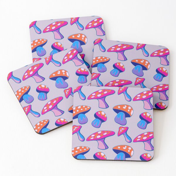 Item preview, Painted colorful psychedelic acid fly agaric mushrooms designed and sold by HappyTrippy.