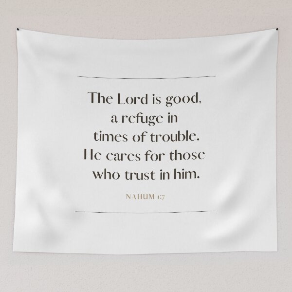 Item preview, Nahum 1 7 Minimalist Square Bible Verse 1v7 designed and sold by GSquaredDesigns.