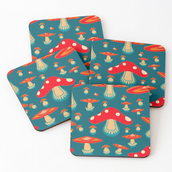 Item preview, Painted colorful fly agaric mushrooms designed and sold by HappyTrippy.
