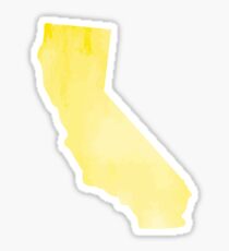 Yellow Watercolor California Sticker