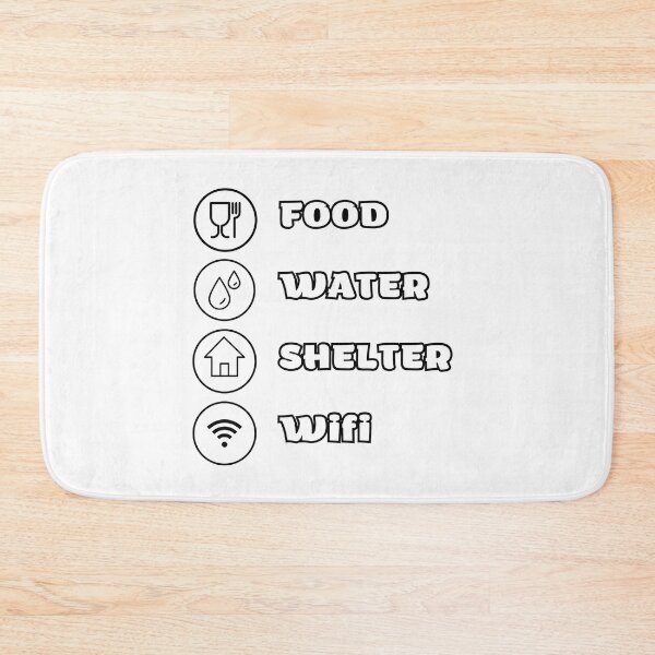 Item preview, Food Water Shelter Wifi - Funny internet addiction  designed and sold by shanesil.