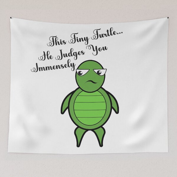 Item preview, this tiny turtle he judges you immensely designed and sold by FunnyTshirt4You.