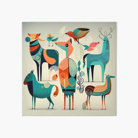 Whimsical Animals Art Board Print