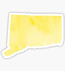 Yellow Watercolor Connecticut Sticker