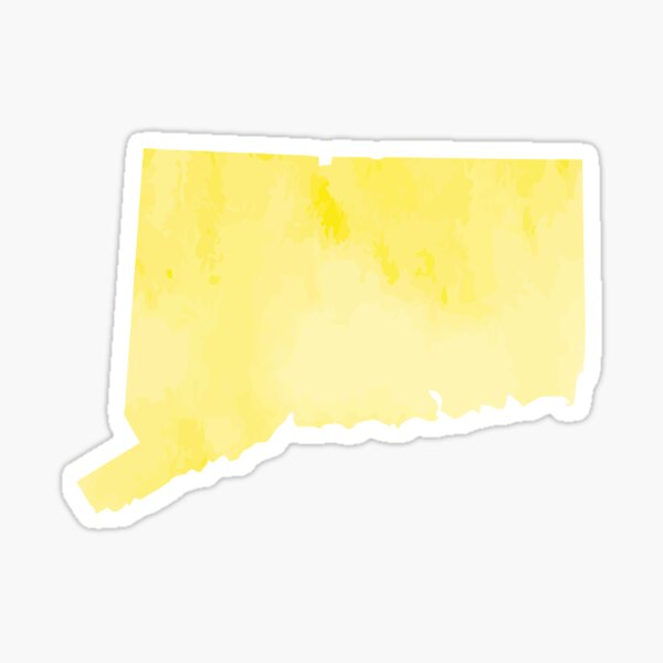 Yellow Watercolor Connecticut Sticker