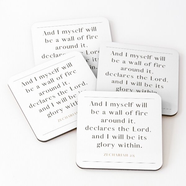 Item preview, Zechariah 2 5 Minimalist Square Bible Verse 2v5 designed and sold by GSquaredDesigns.