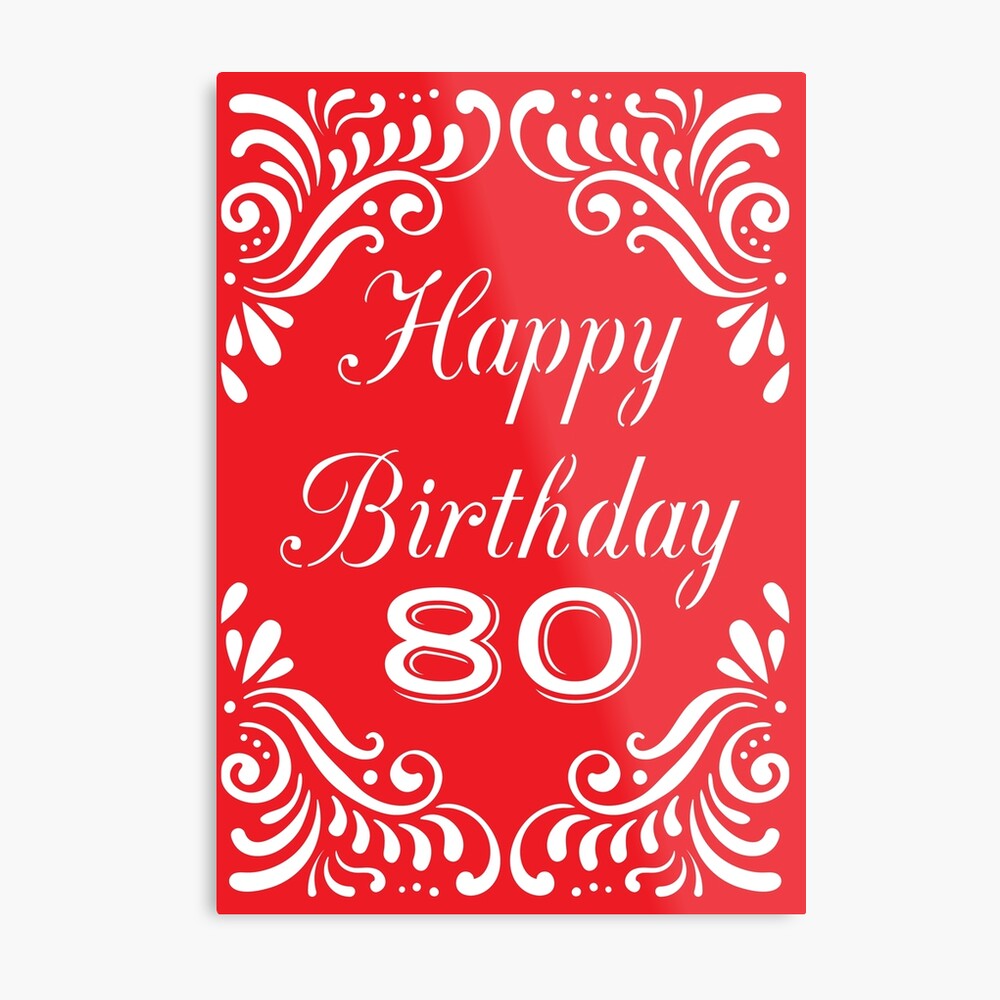 Happy Birthday 80 Year Greeting Card Poster Color Stock