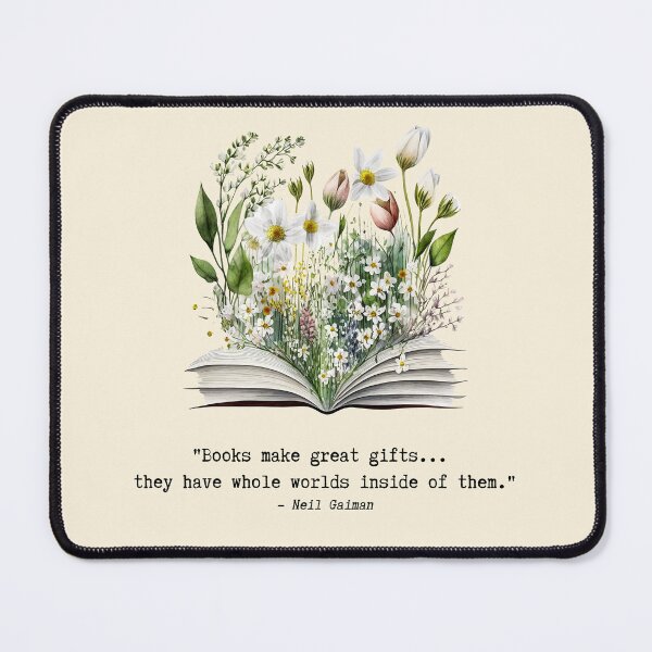 Item preview, Neil Gaiman Quote with Flowers Growing From Book designed and sold by AtelierAlison.