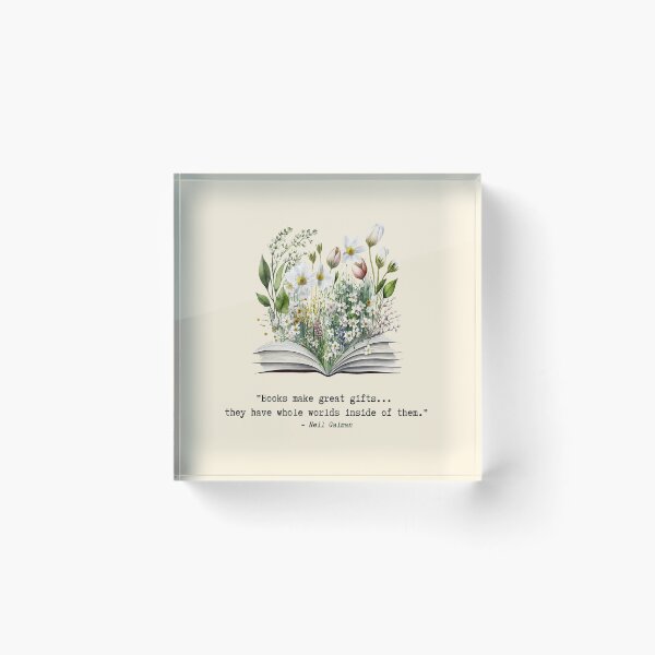 Item preview, Neil Gaiman Quote with Flowers Growing From Book designed and sold by AtelierAlison.