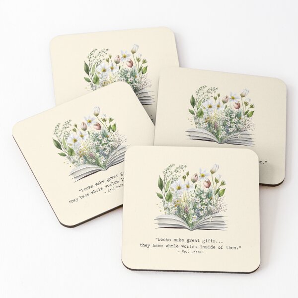 Item preview, Neil Gaiman Quote with Flowers Growing From Book designed and sold by AtelierAlison.