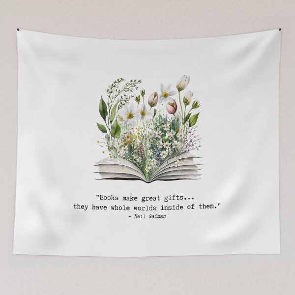 Item preview, Neil Gaiman Quote with Flowers Growing From Book designed and sold by AtelierAlison.