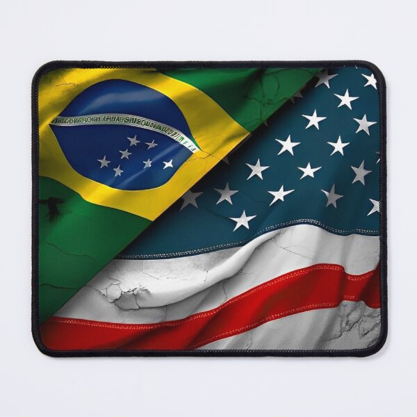 Item preview, Brazil and USA Flags Together: Unity and Friendship designed and sold by modernaarte.