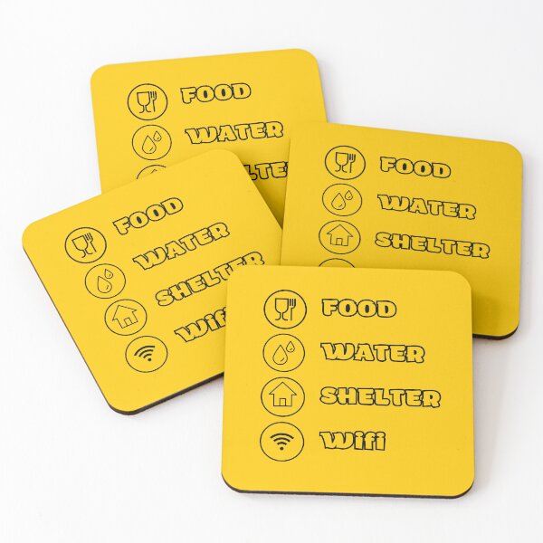 Item preview, Food Water Shelter Wifi - Funny internet addiction  designed and sold by shanesil.