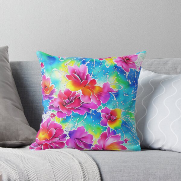 Item preview, Colorful Flowers Watercolor Painting Pattern designed and sold by GinXArts.