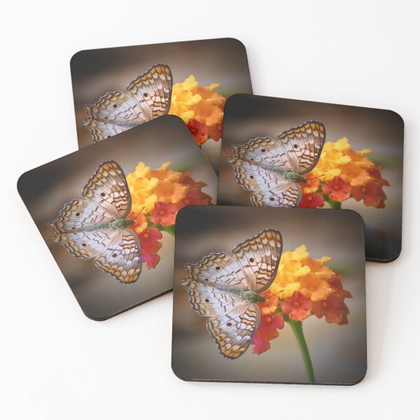 Item preview, White Peacock Butterfly on Lantana designed and sold by richardbryce.